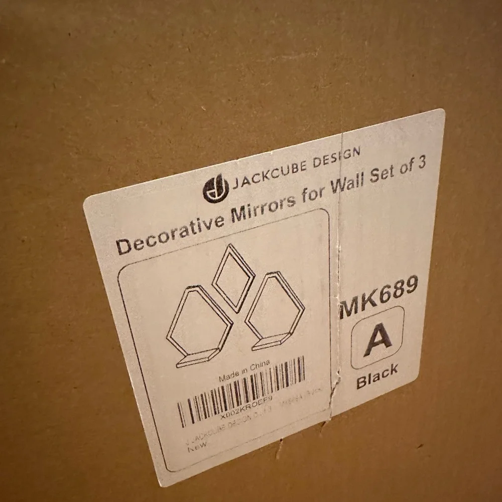 NIB NEW Jackcube design 3 piece black wooden mirror wall decor set Wayfair
